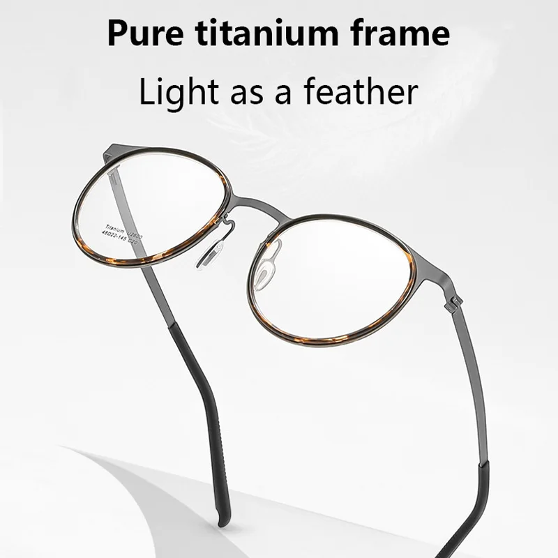 Retro Ronde Mannen Bril Frame Optische Computer Bril Anti Blauwe Ray Tr90 Titanium Optische Bril