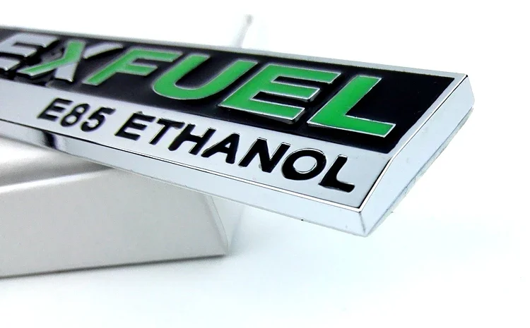 Auto Flex Brandstof E85 Ethanol Auto Sticker Voor Schone Energie Voertuig Metalen Auto Body Truck Flexfuel Decal 3D Metalen