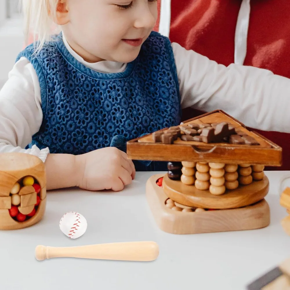 ชุด Miniature เบสบอลค้างคาวถุงมือเบสบอลเค้กตกแต่งสําหรับตุ๊กตาอุปกรณ์เสริม Party Favors กีฬาของเล่น