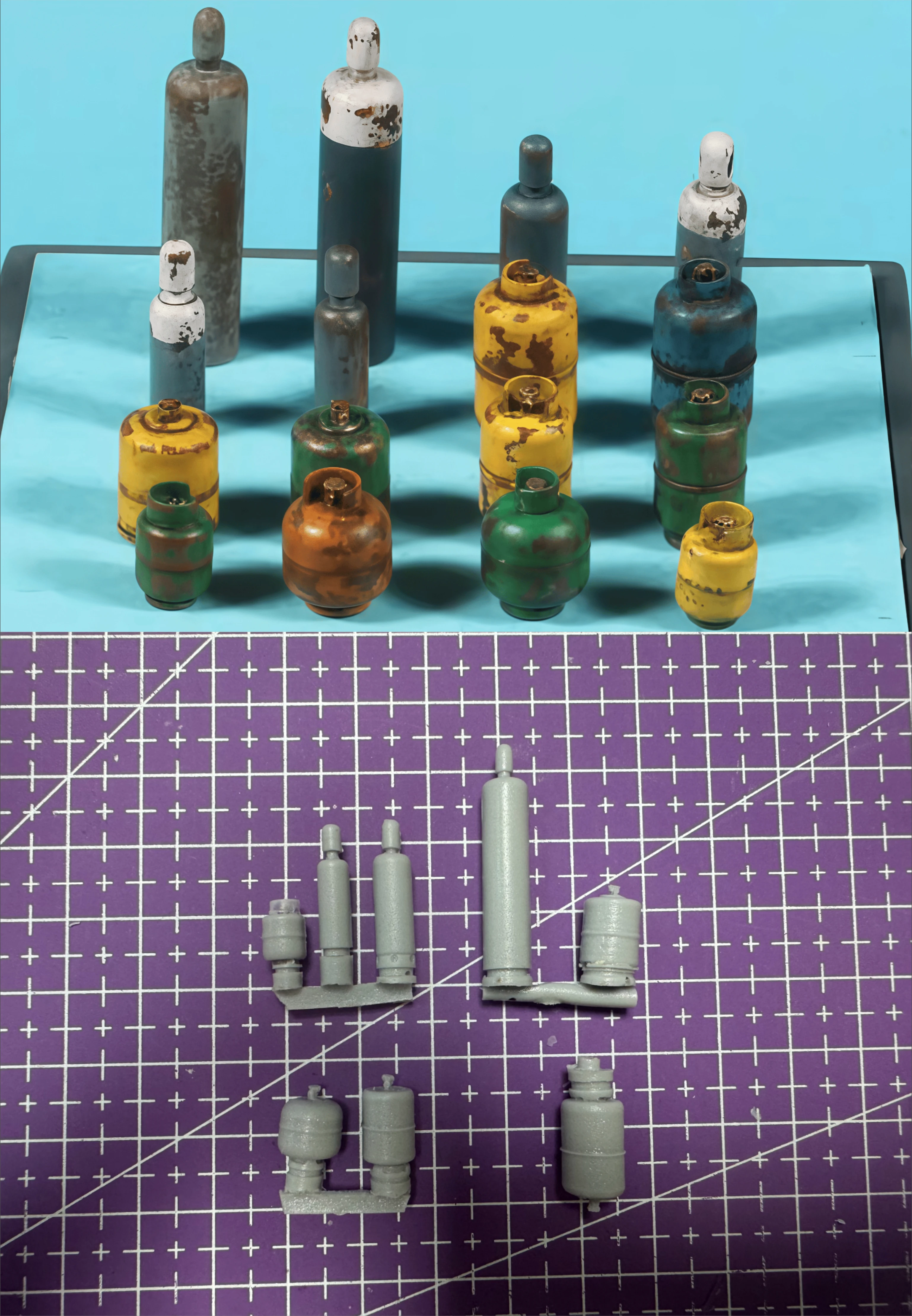 

1: 35 Casting Resin Model Assembly Kit, GK， Resin Gas Cylinder, Unpainted (set of 8)