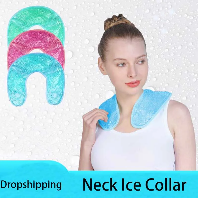 Cold and Hot Compress Gel Shawl Neck Scarf U-shaped Neck Cooling Wrap Ice Shoulder Protector Reusable Long Lasting for Sports