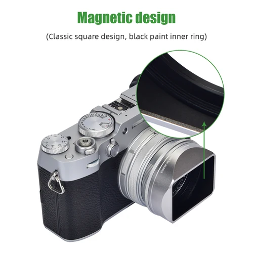 Imagen 2 del producto PRO TANLE Fujifilm X100VI Parasol cuadrado de metal Instalación magnética Reemplazo para cámara Fujifilm Fuji X100VI