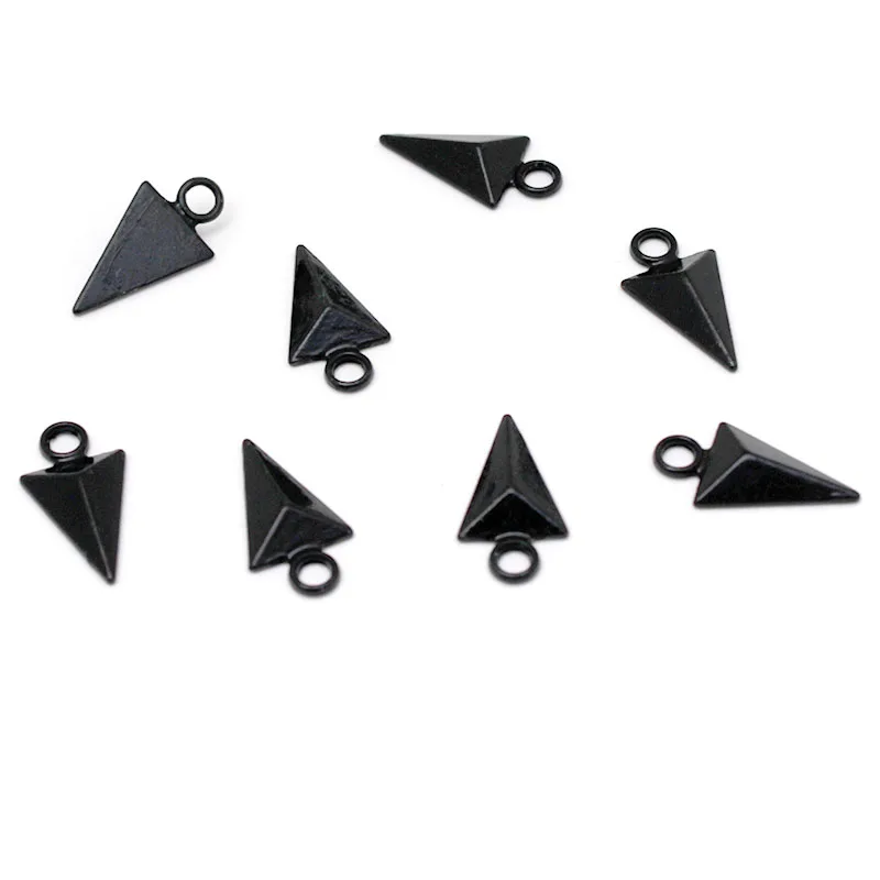 20Pcs Stainless Steel Charms Solid Triangle Charms Cone Pendant for DIY Jewelry Necklace Earrings Pendant Making Accessories