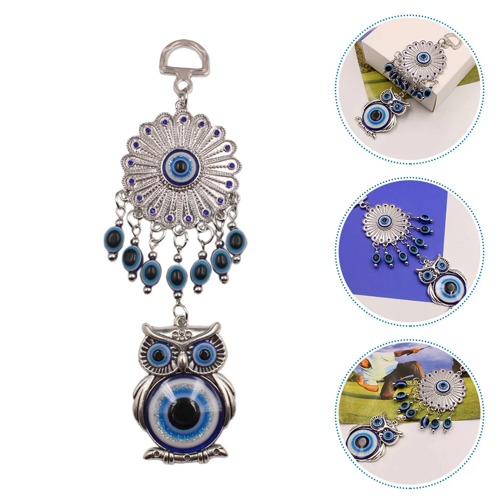 

Blue Evil Eye Owl Keychain Key Charms Evil Eye Car Ornaments Amulet Charm Evil Eye Key Ring Home Decor Turkish Glass Amulet