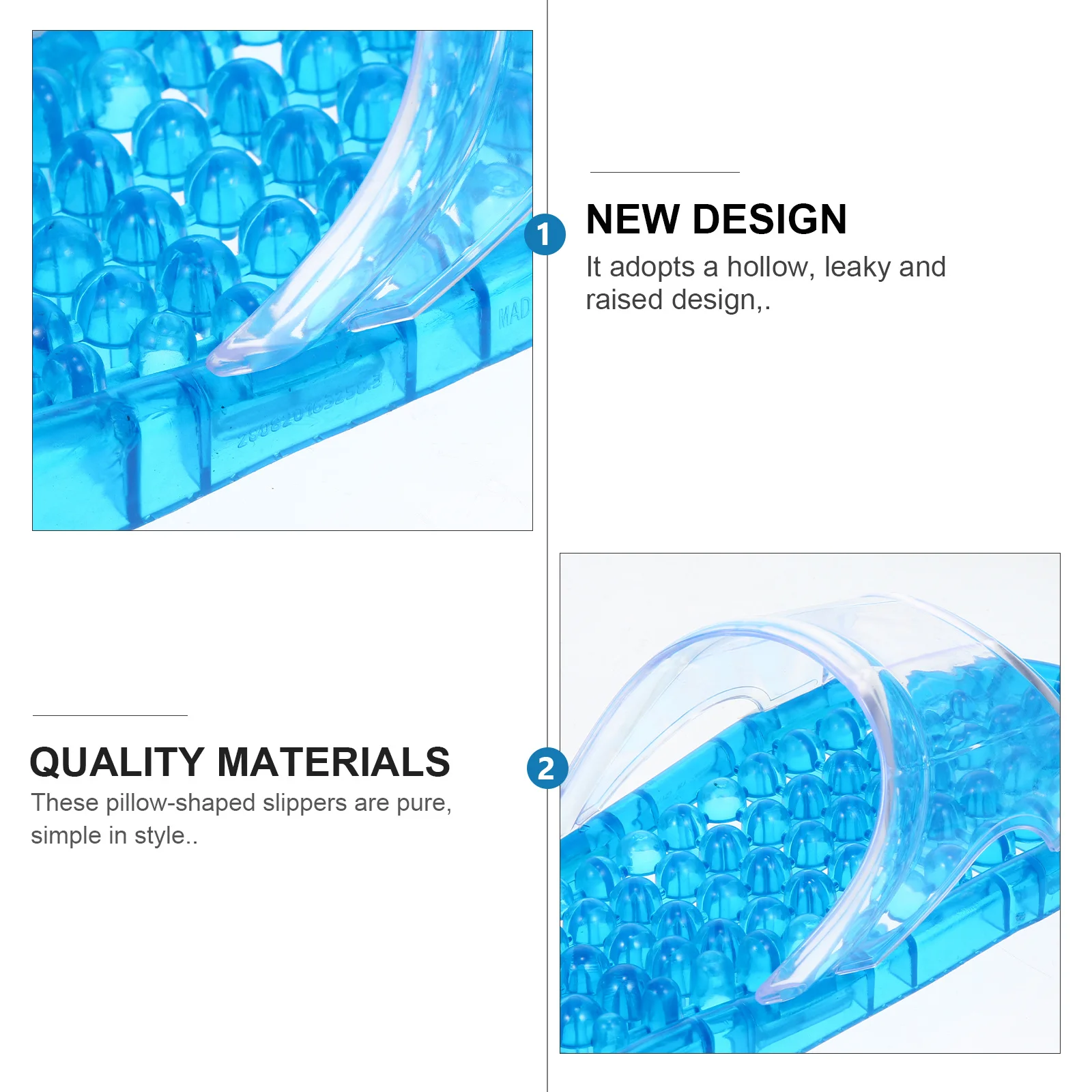 

1Pair Foot Massage Slippers Anti-Skidding Hollowed Draining Structure Soft Lightweight Unisex Summer Bathing Shower Indoor