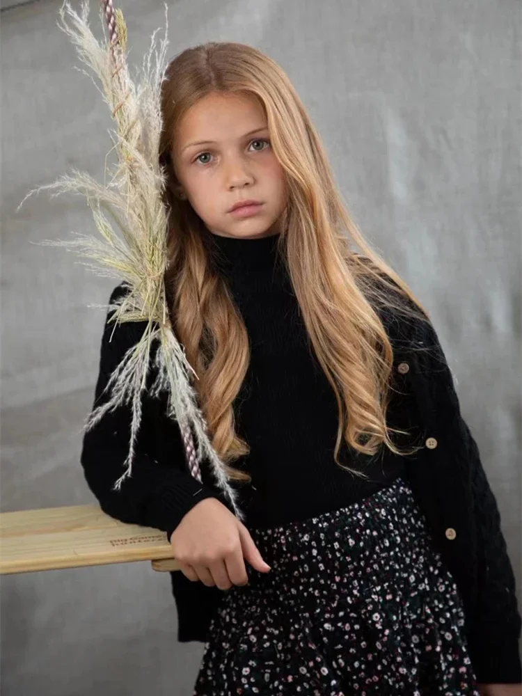Herbst Winter Kinder Kinder Strickjacke Baumwolle Weiche Haut Freundliche Vielseitige Oberbekleidung Stricken Kleidung Für Baby Mädchen