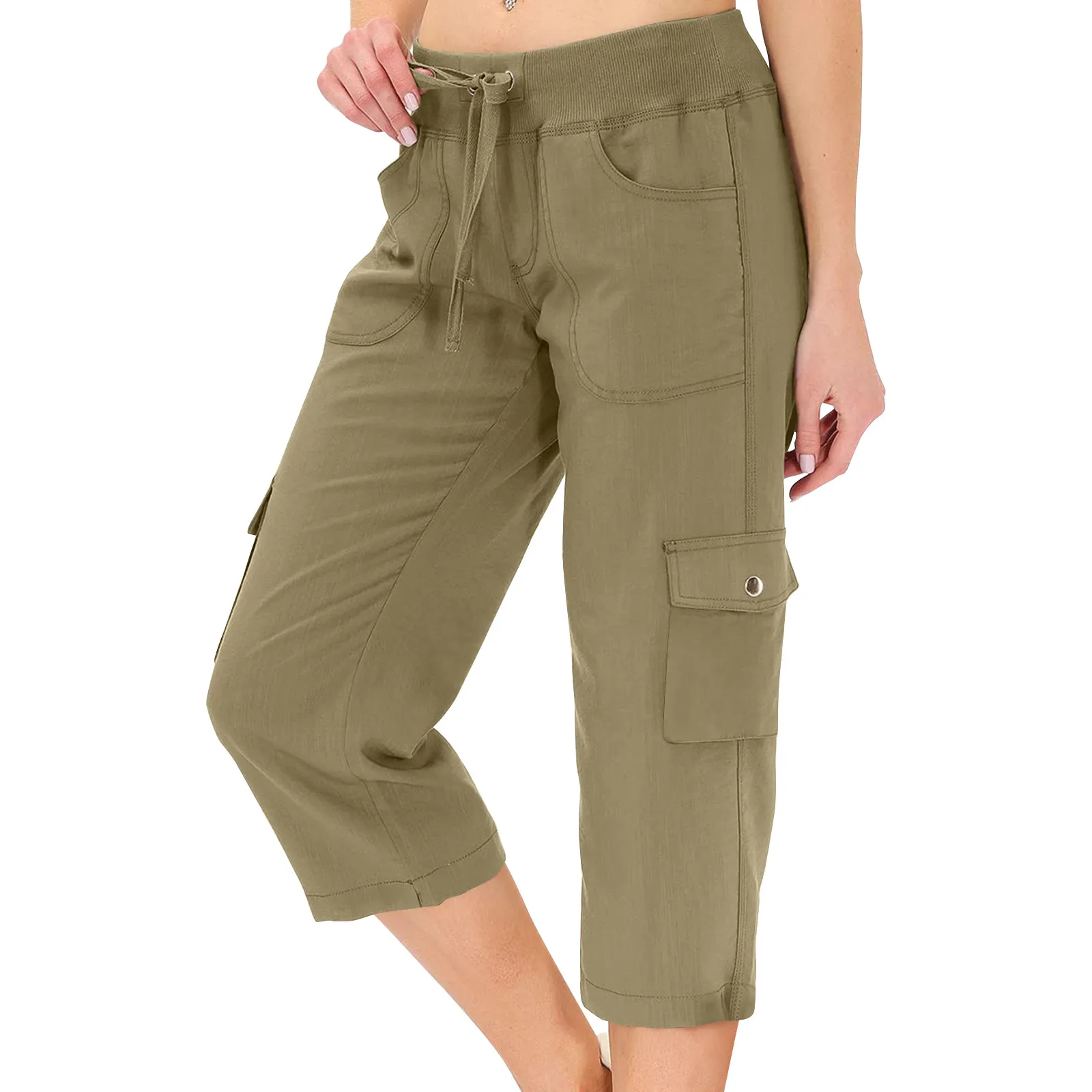 Womens Capris With Pockets Loose Fit Casual  Pants Dressy Lightweight Ladies Baggy Cargo Pants For Hiking Pants for Women 2024