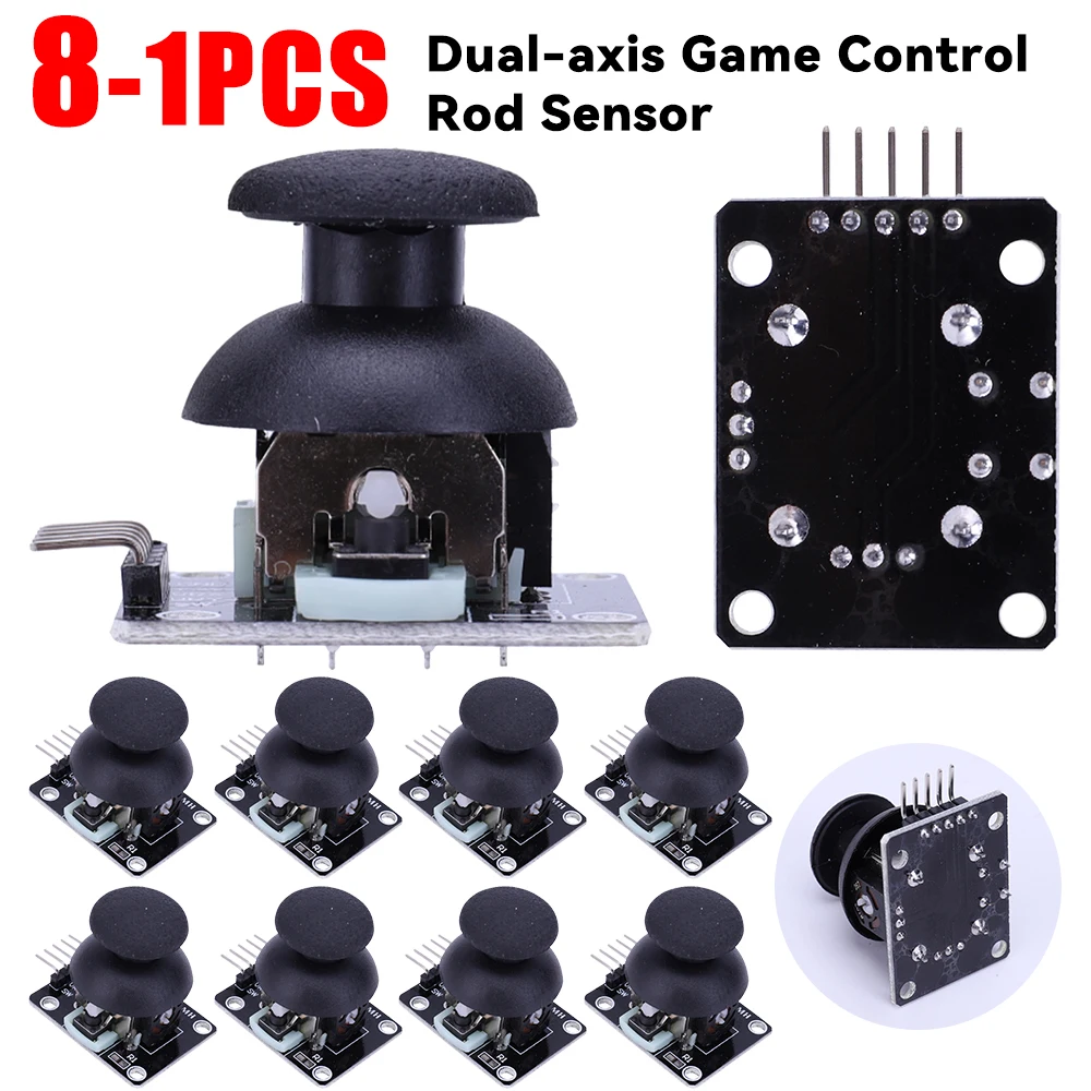 1-8PCS Dual-axis Game Control Rod Sensor 5V Joystick Breakout Module KY-02 Game Controller Sensor Board XY Joystick For Arduino