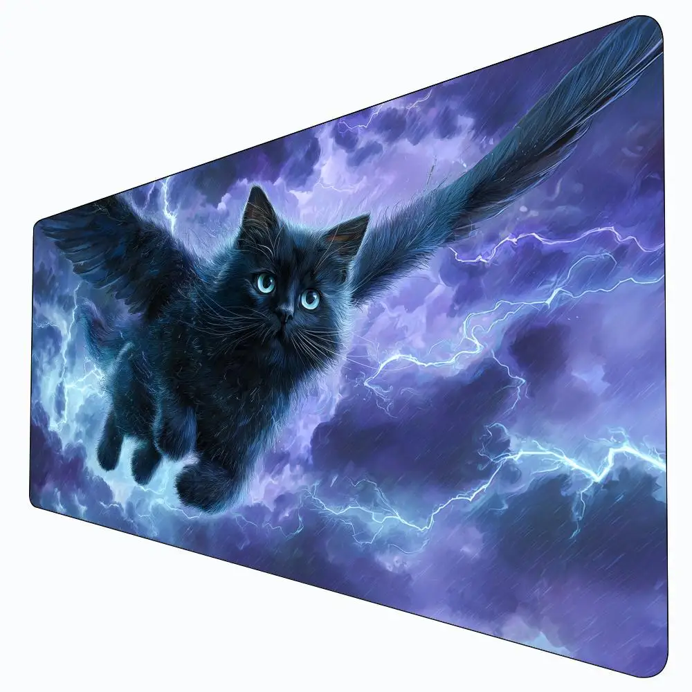 

Thunderstorm and Black Cat MTG Playmat Magic Card Battle Mat Non-Slip Durable 35X60CM Commander playmat Board Game Mat for TCG