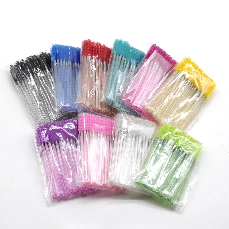 50Pcs Disposable Eyelash Brushes Eyelashes Extension Tools Eyebrow Brush Mascara Wands Applicator Spoolers Eyelashes Cosmetic