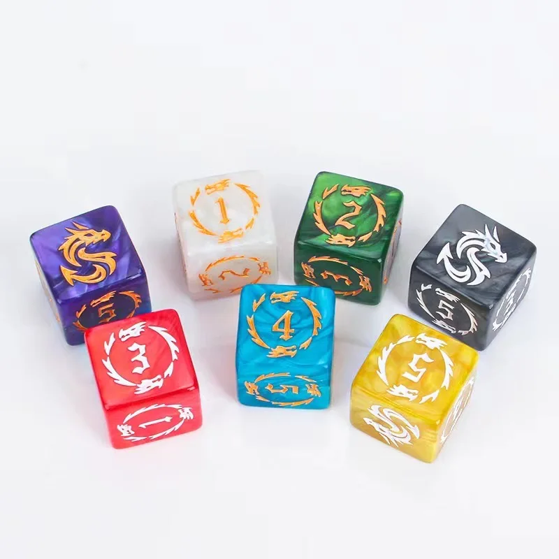 New 7 pcs/set of sculpted dice New acrylic set D4 D6 D8 D10 D12 D20 multi-sided dice for board games High quality