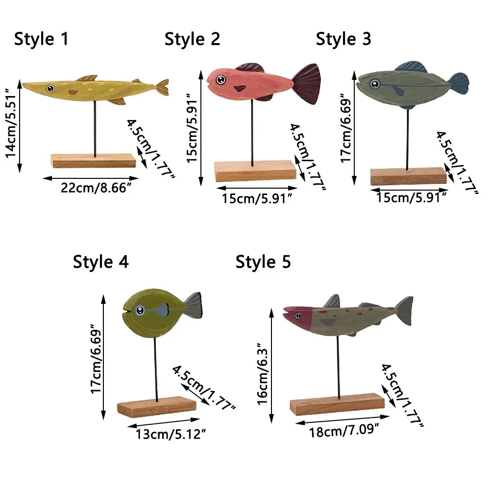 Aesthetic Nordic Wooden Fish Statue - Distressed Coastal Fish Sculpture for Beach House Decor 🌊