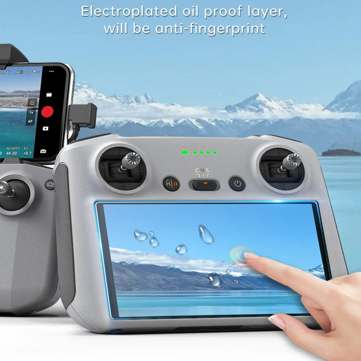 2 قطعة 9H HD خفف زجاج عليه طبقة غشاء رقيقة ل DJI Mini 3 برو جهاز التحكم عن بعد مع شاشة الغطاء الواقي فيلم ملحقات طائرة بدون طيار