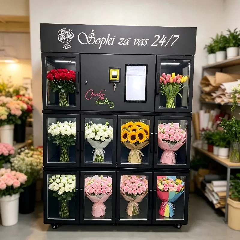 Customizable CE Certified 10-Piece Flower Locker Vending Machine  Remote Monitoring Multiple Payment Options