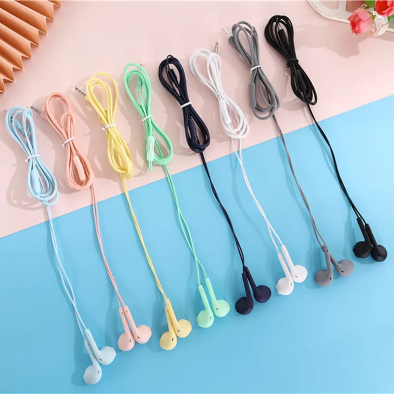 3.5mm Wired Headphones Noise Reduction HiFi Key Control Earphones With Microphones Voice Call In Ear Headsets For Phones Earbuds