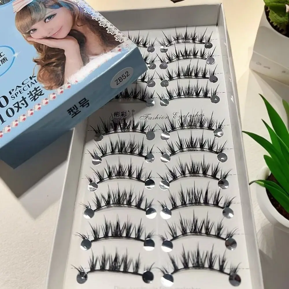 Novo 3d falso vison cílios postiços cruz macia bagunçado denso cílios 13mm ferramentas de maquiagem dos olhos extensão dos cílios