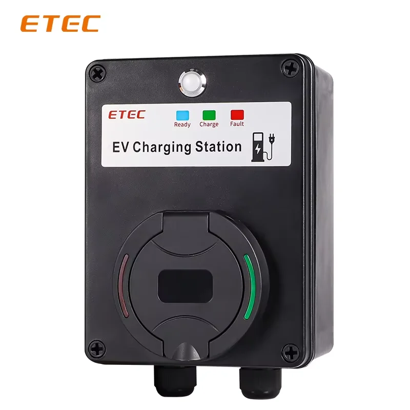 ETEC  Wallbox EV Charger Wall Type2 32A 22kw/7kw Single/Three Phase Mount Charging Station Socket RCMU RFID