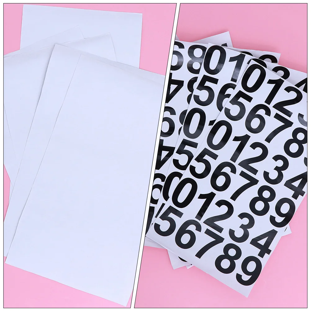 

6 Sheets Digital Stickers PVC Number Pasters Serial Decor Numeral Round Waterproof