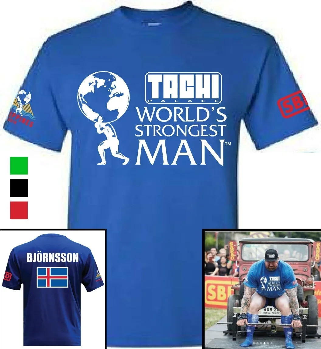 WORLDS STRONGEST MAN 2018 replica THOR T-shirt -XS-XXL M F Hafthor Bjornsson WSM