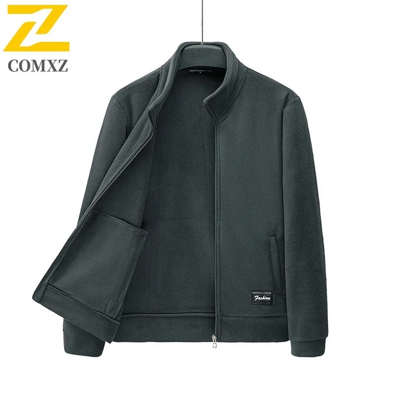 

COMXZ модная куртка премиум-класса с воротником-стойкой, мужская деловая повседневная уютная ветровка, однотонная повседневная легкая зимняя новая куртка