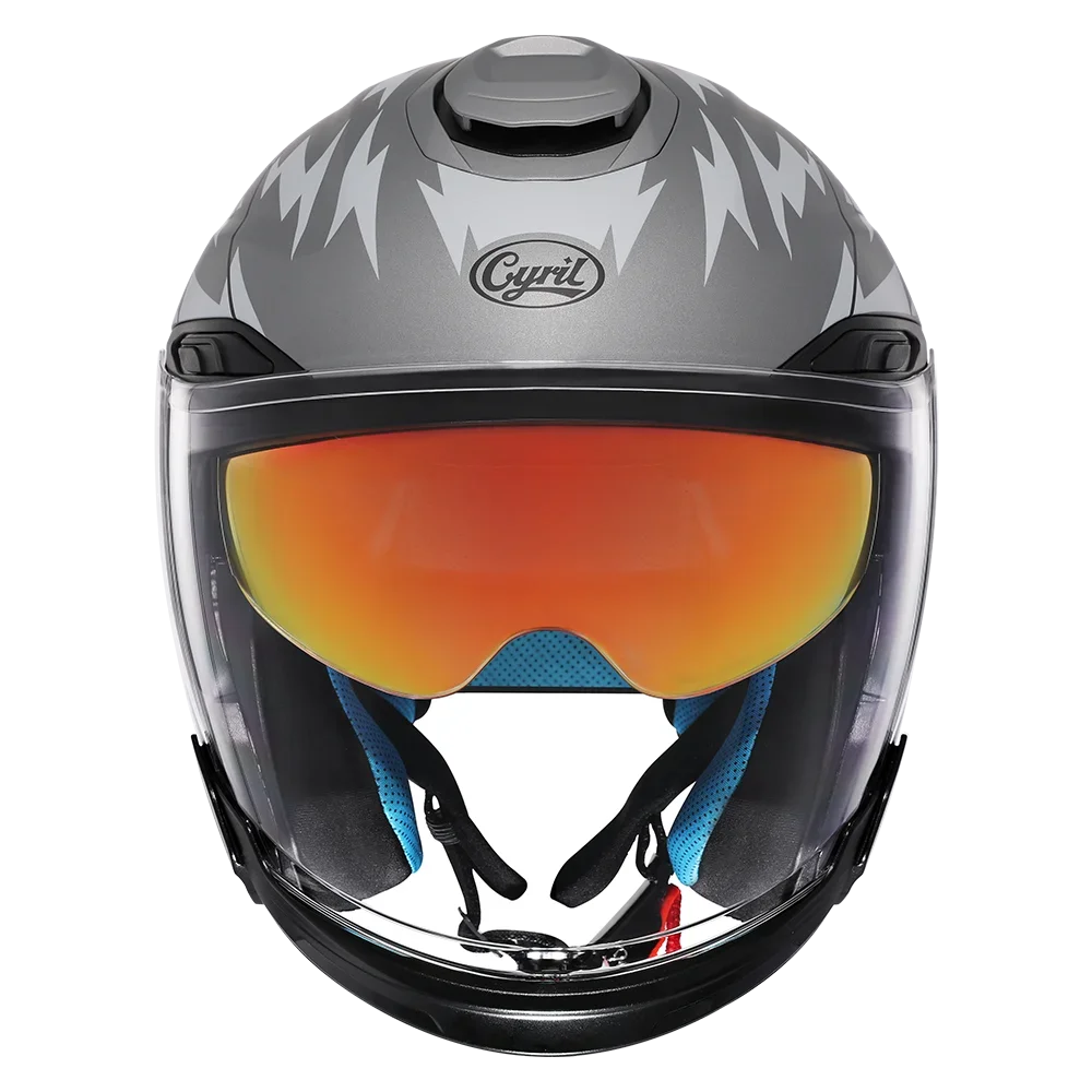 New Arrival Open Face 3/4 Motobike Helmets Double Visor Dot Approved Motorcross Helmets CYRIL R18