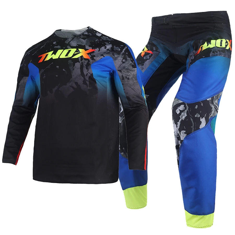 Two-X Motocross MX Jersey Pants Combo Offroad Dirt Bike Protective Race Camo Suit Enduro Outfit Adult Motorcycle