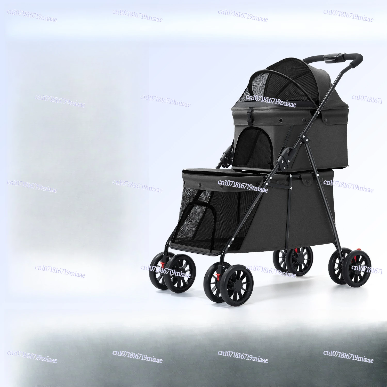 Pet stroller double-decker lightweight foldable dog cat outdoors small and medium-sized dog stroller