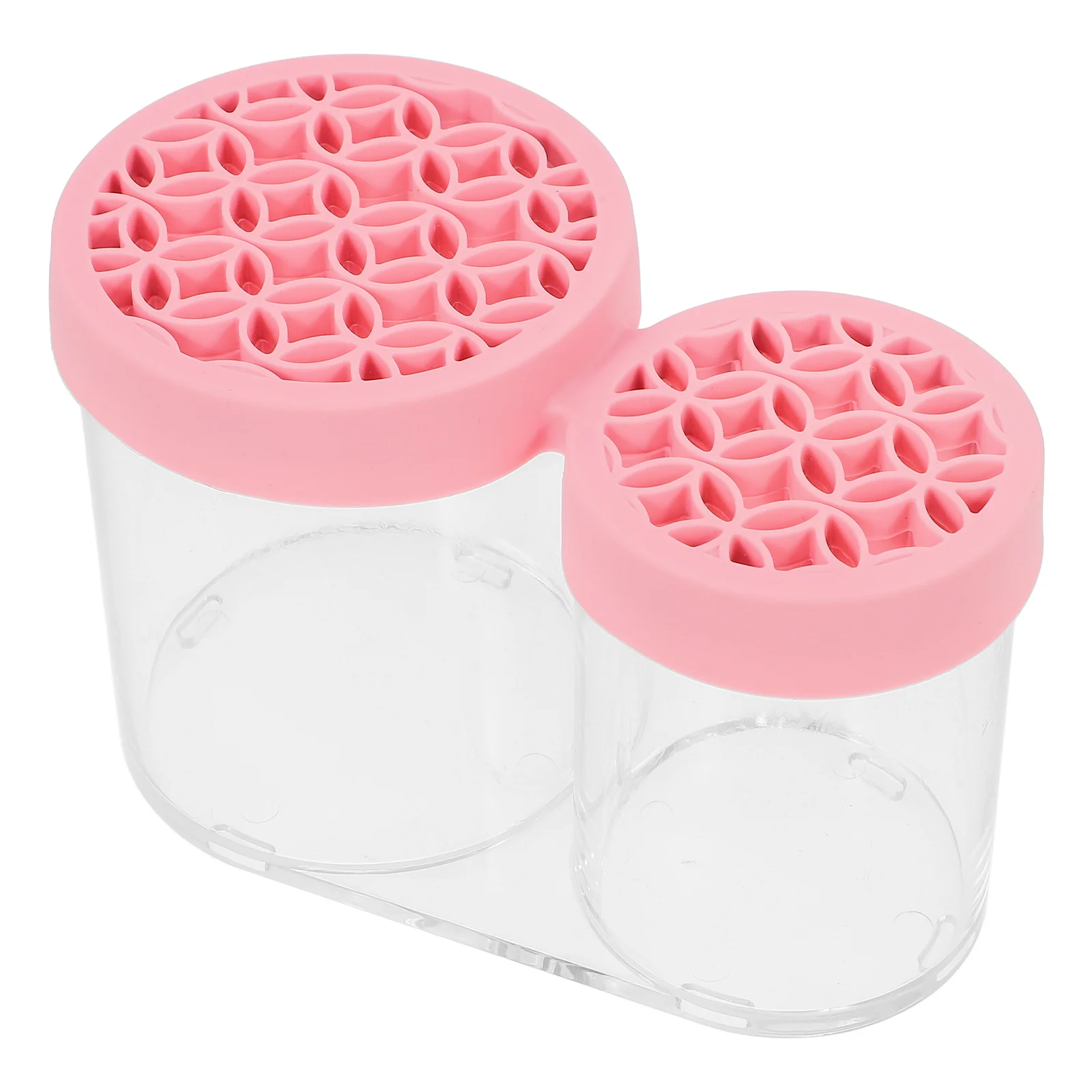 

Large Capacity Makeup Brush ganizer Pink Storage Box for Vanity Countertop Eyeshadow Brows Tools Drying Rack