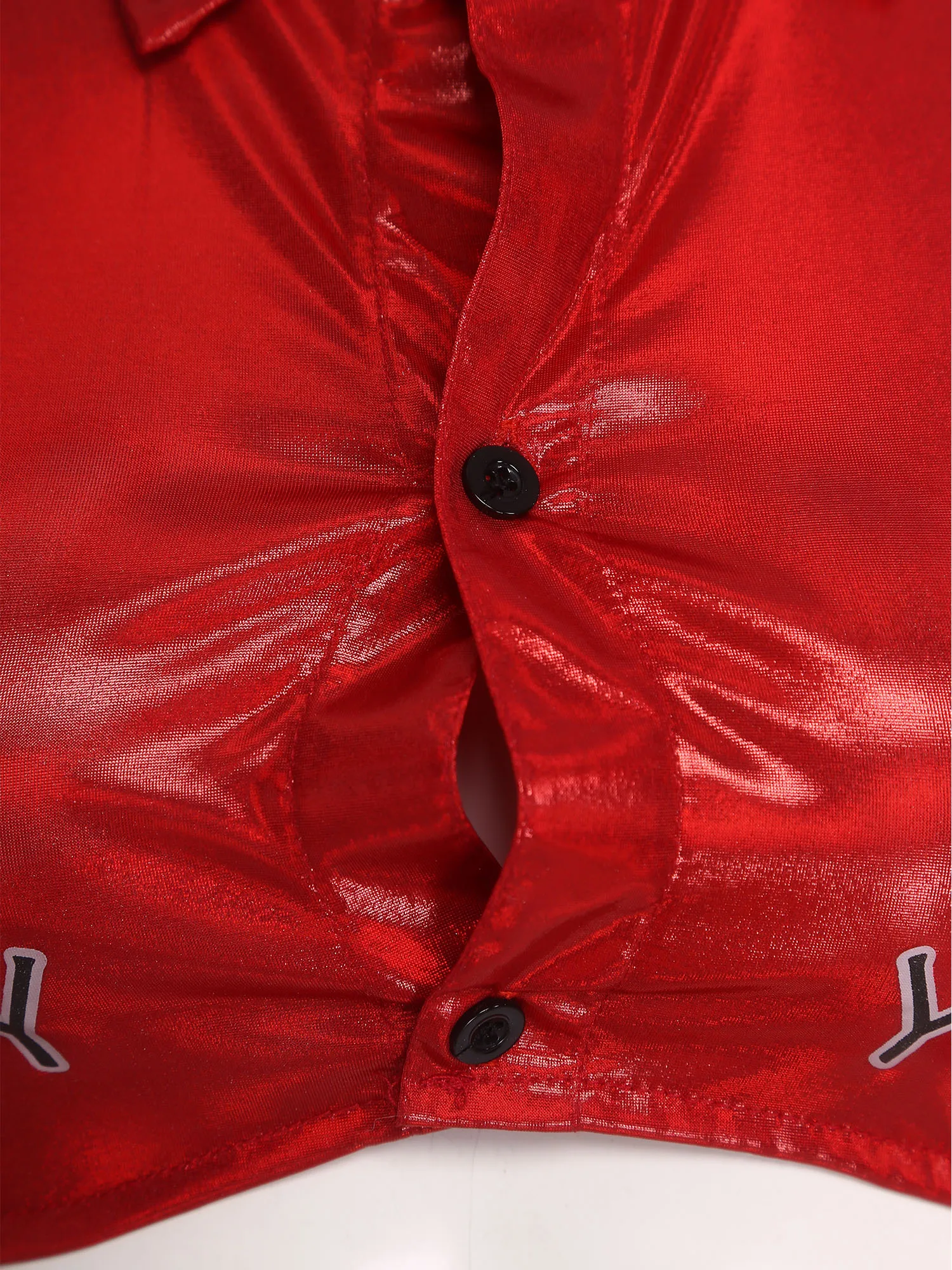 여성 메탈릭 샤이니 크롭 탑 힙합 재즈 댄스 공연 의상 힙합 음악 축제 카니발 드레스업 패션 스트리트웨어