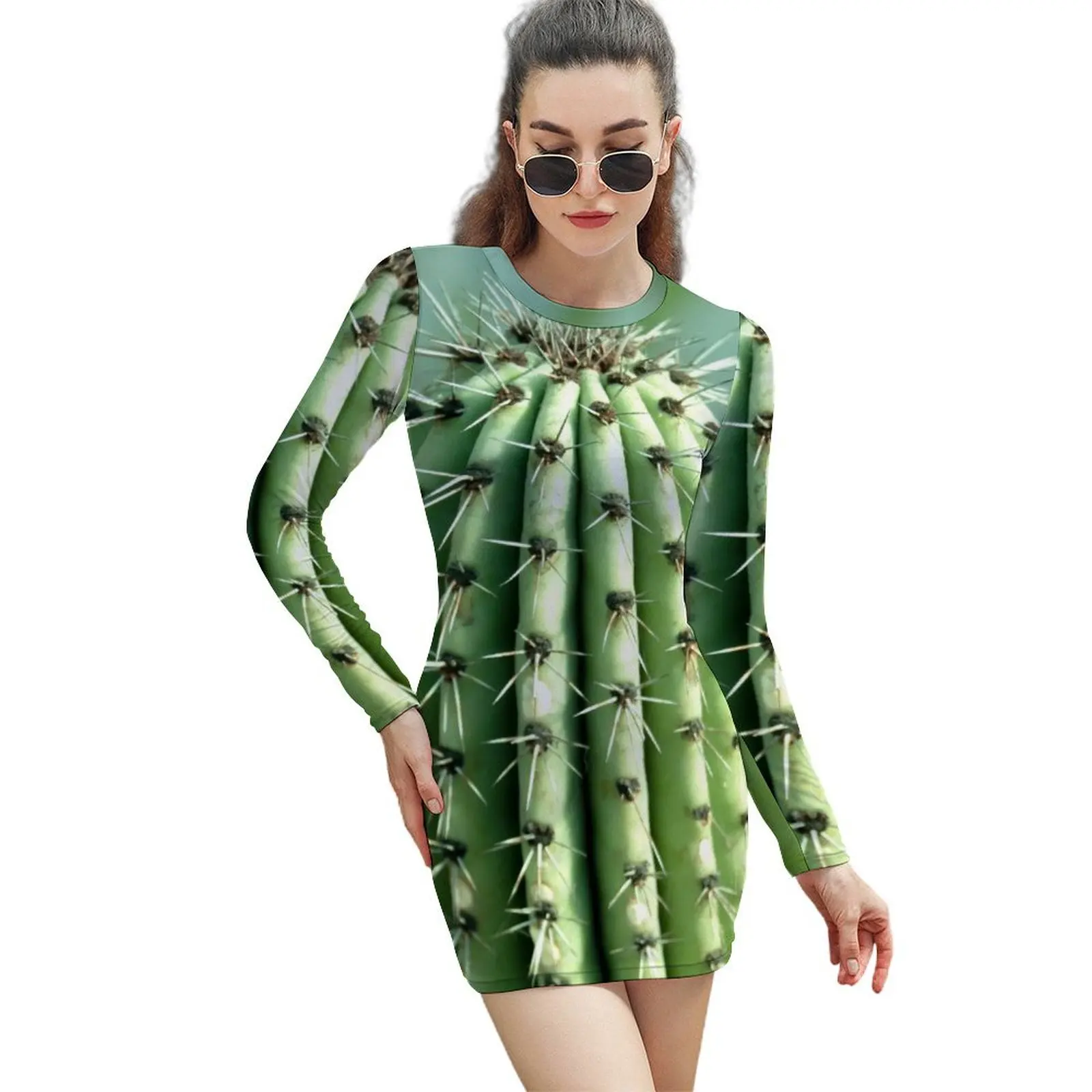 

cactus photography Long-Sleeved Sheath Dress summer clothes for women clothes