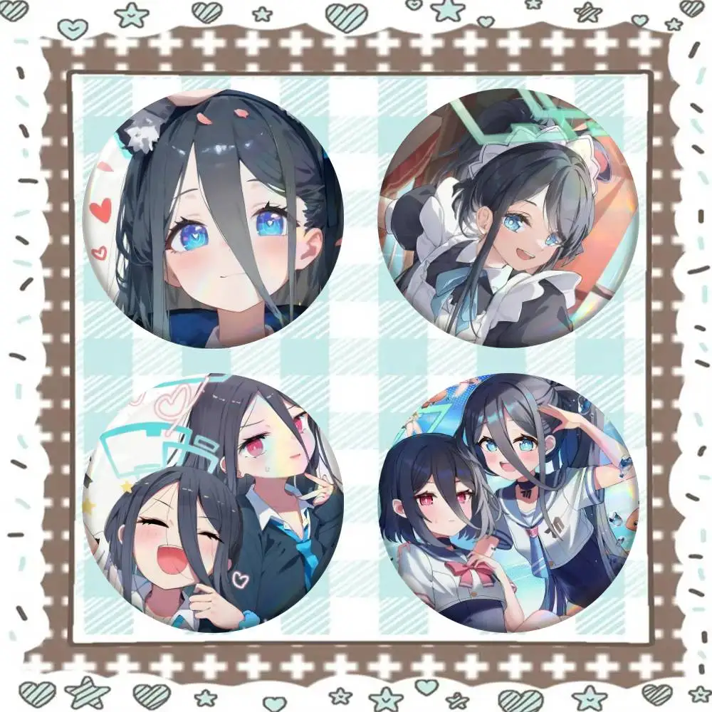 Tendou Kei Blue Archive Game Badge Tinplate Meme Round Brooch For Hat Bag Creative Lapel Jewelry Accessories Gifts