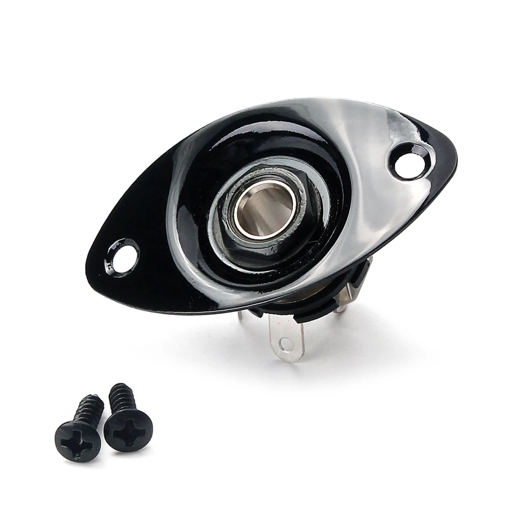 

Black Socket Electric Guitar Output Jack Plate Pickup and Bass Replacement Pearlescent Plug