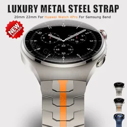 20 22mm Luxury Stainless Steel Strap For Huawei Watch 4 Pro GT3 46mm For Samsung Galaxy Watch 6/5/4 Pro 45mm Gear S3 Metal Band