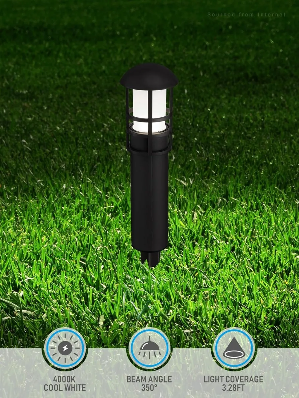 Twelve-piece low-pressure landscape path light waterproof for patio lawns bronze aluminum shell cold white light