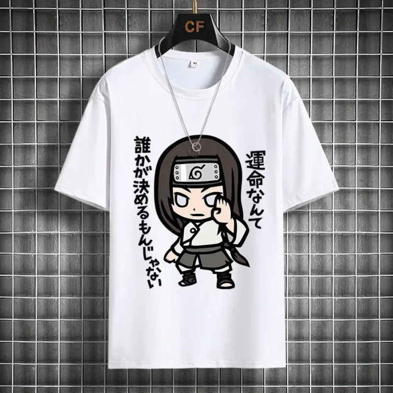 Naruto Casual White Children's T-shirt Summer New Anime Peripheral Printed Parent-child Outfit Pure Cotton Fashionable T-shirt