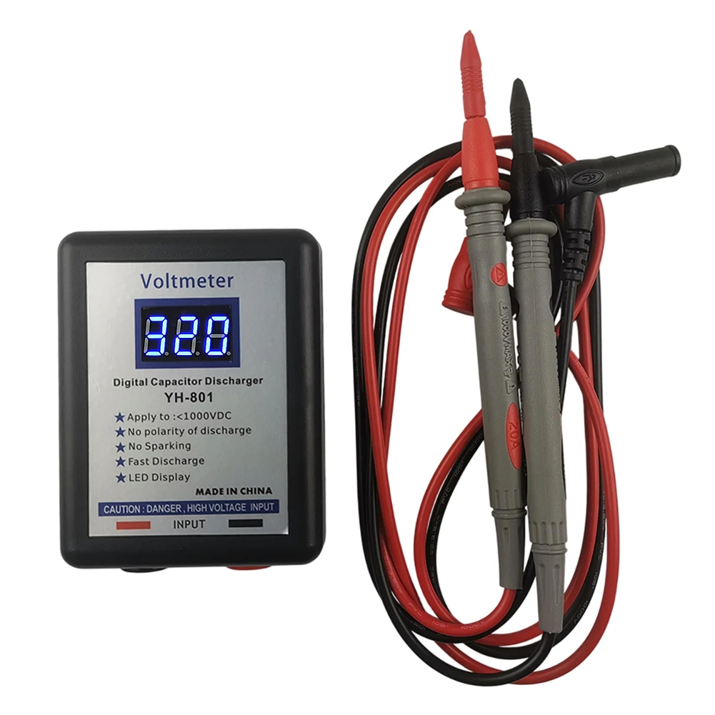 800V Digital Capacitor Discharge Pen With Voltmeter Fast Spark Free Safe Tool For High Voltage Electronics Repair And Maintenanc