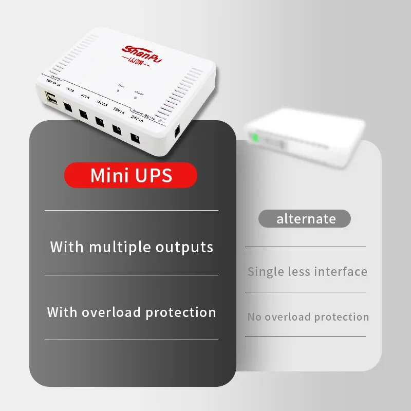 Mini UPS CC con batteria al litio Alimentatore CC Router WIFI e modem UPS 12V 9V 5V per la rete