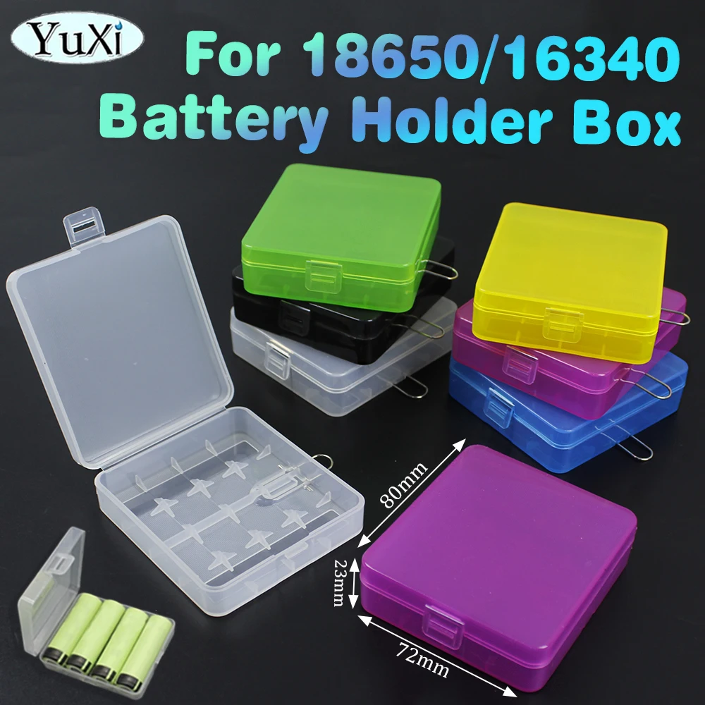 1 piece For 18650 16340 Battery Storage Box 4 Slots Plastic Batteries Holder Box Case With Hook Clear Jewellery Storage Box