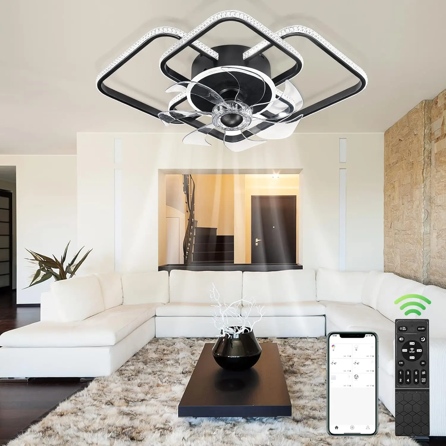 Ceiling Fans with Lights and Remote Control, 27