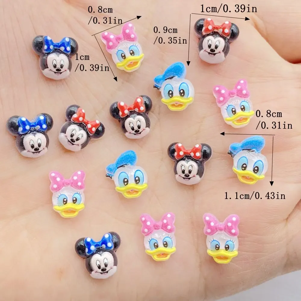 50 Pcs New Cute Resin Mickey, Minnie, Bee Bear Flat Back Ornament Jewelry Making Manicure Hairwear Accessorie