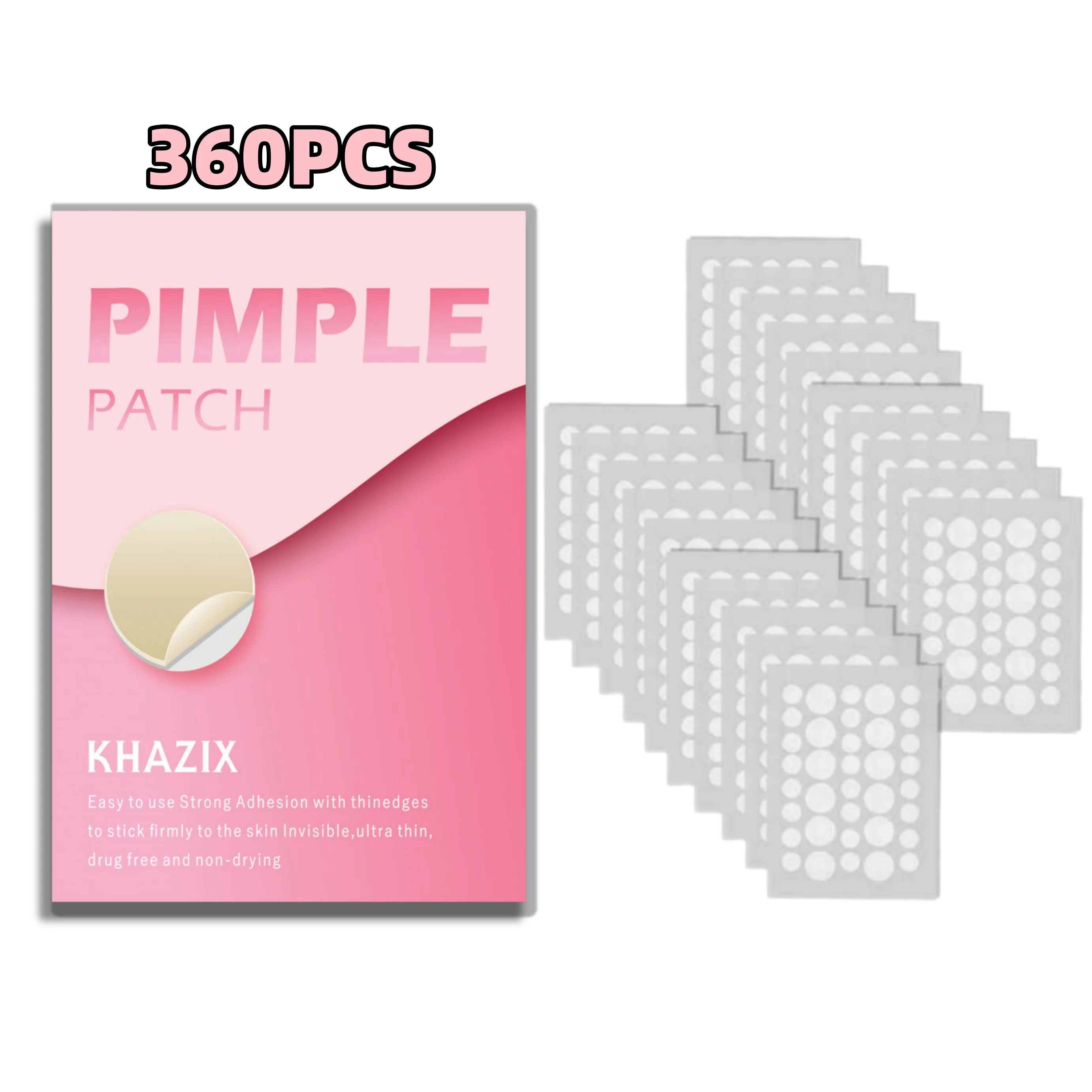 360 pieces of facial acne patches, concealer patches, pimples patches, ultra-thin invisible breathable hydrogel