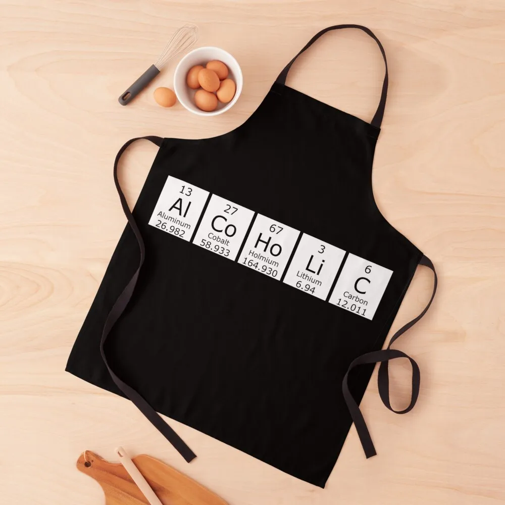 Alcoholic - Funny Periodic Table design Apron Kitchen New 2022 Year For Home Accessories kitchen utensil Apron