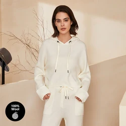 BC-235 di alta qualità con cappuccio corto di lusso abbigliamento donna lana 100% lana Merino maglione gattino vestiti di lana per le donne