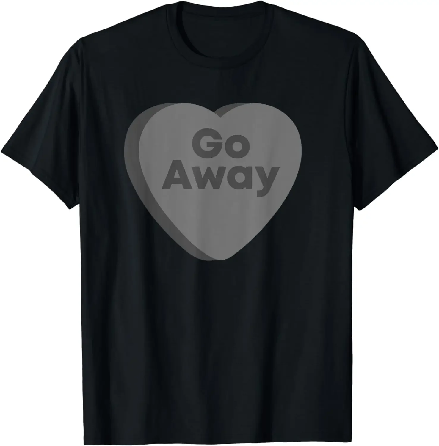 

Funny Gift Anti Valentines Day Goth Emo Candy Heart - Go Away T-Shirt Men Clothing Custom Printed Streetwear Graphic T Shirts