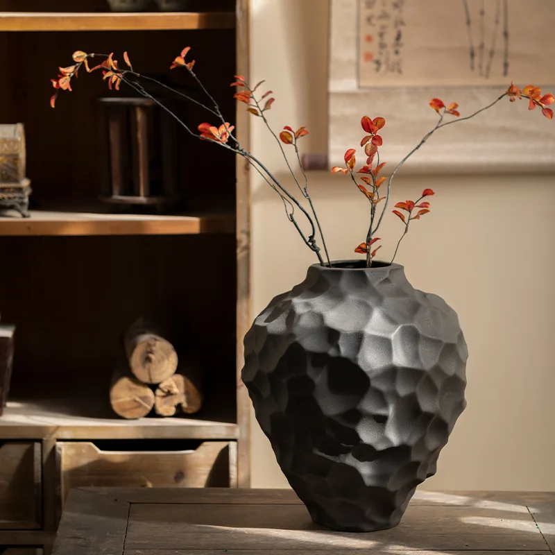 Large Ceramic Flower Vase Water Plant Container Elegant Tabletop Decor For Living Room Hotel Homestay Home Interior Ornament