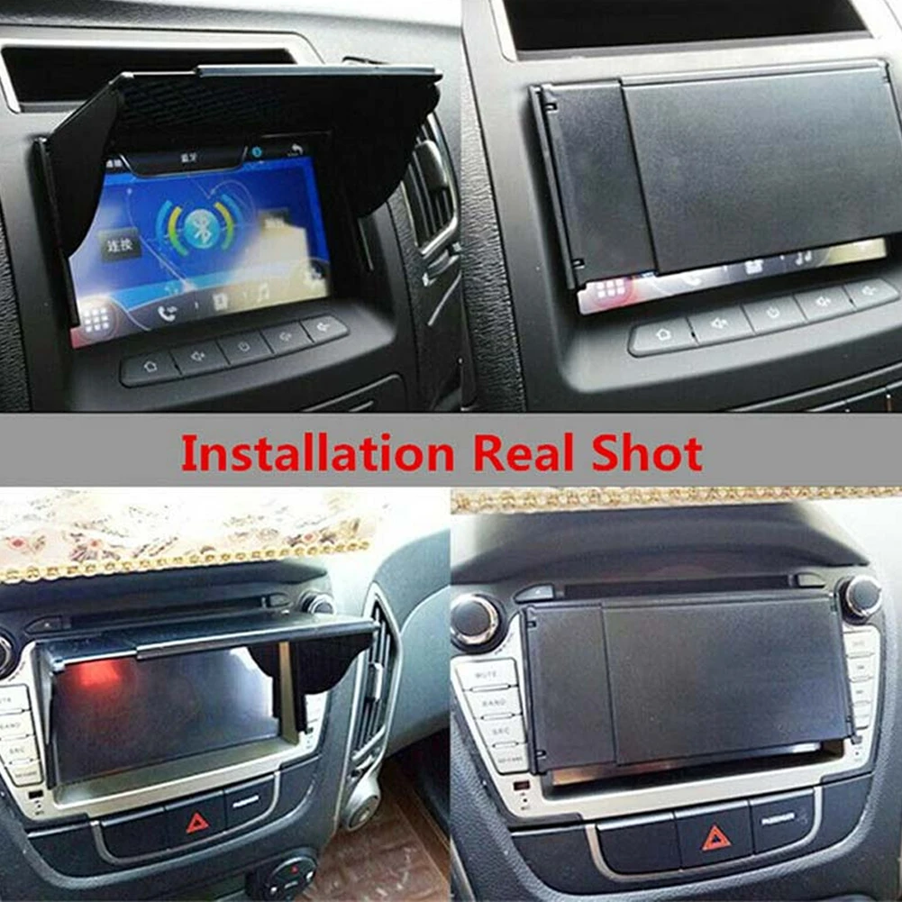 Car Navigator Sun Shade GPS Radio Covers Universal Visor Sunshade ABS Adjustable Anti-Glare Anti-reflections