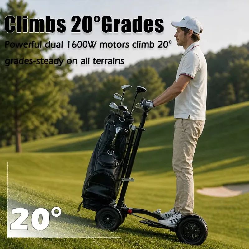 Eswing 1388Pro 3-in-1 Electric Golf Scooter Cart with Lithium Battery Remote Control Single Seat Foldable Mini Push Cart Trolley