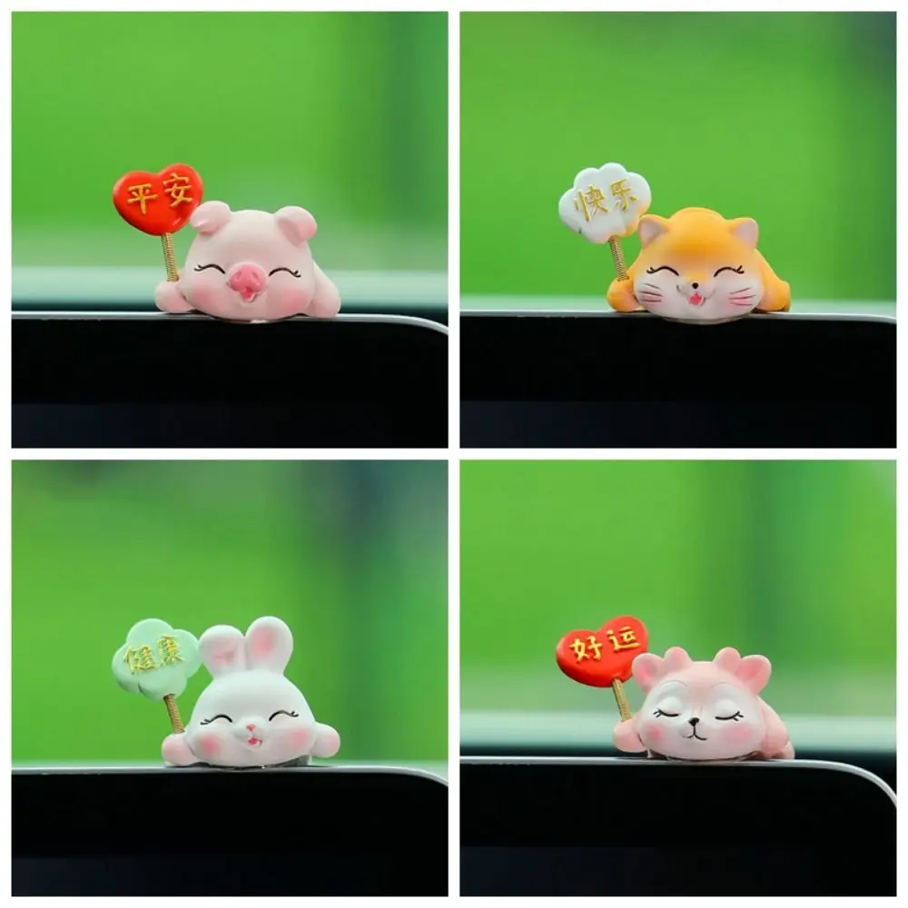 

Cute Cartoon Car Ornaments Creative Cat Center Console Display Decorations Spring Doll Rabbit Car Interior Ornaments Auto