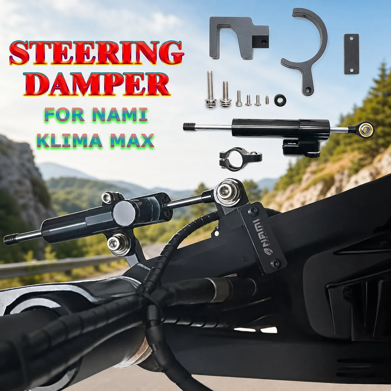 Upgrade Original Directional Steering Damping Bracket for NAMI Klima Max Electric Scooter - Enhance Speed Stability Safety