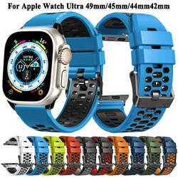 Silikon armband für Apple Watch Ultra 49mm Sport band für iwatch Serie 8 7 se 6 45mm 44mm 42mm Armband Armbänder